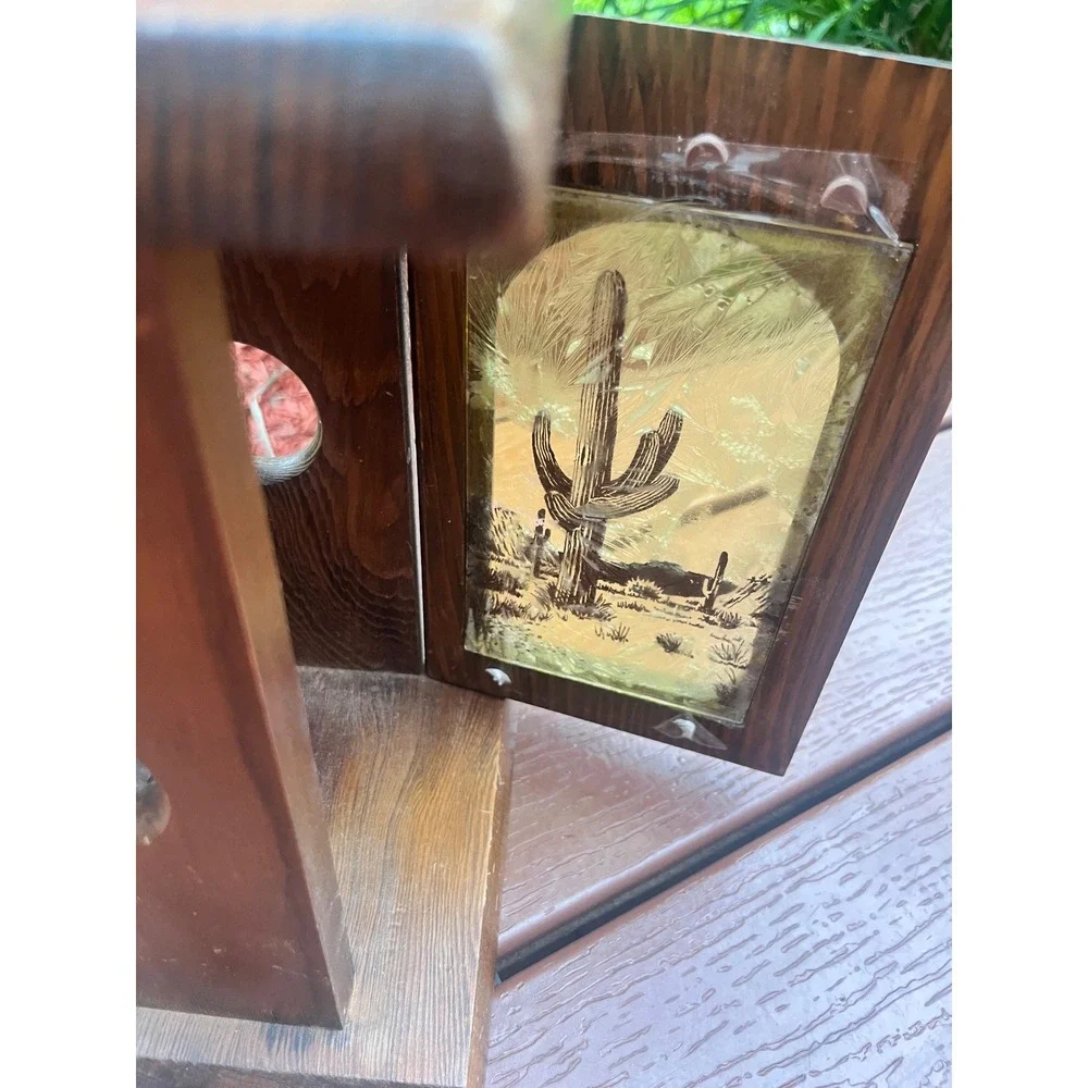 Vintage Rustic Wood Saguaro Cactus Lantern Candle Holder Desert Southwest Decor